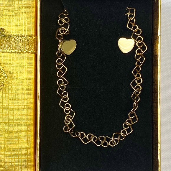 NWOT Heart Necklace and Earrings - Picture 1 of 3